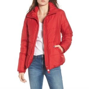 Red Quilted Puffer Jacket